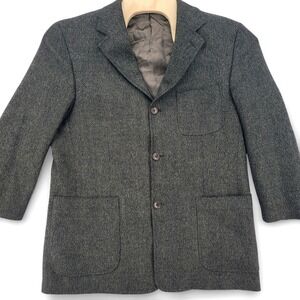 Principe Blazer Mens Large Wool Cashmere Sport Coat Gray Made In Italy EUC